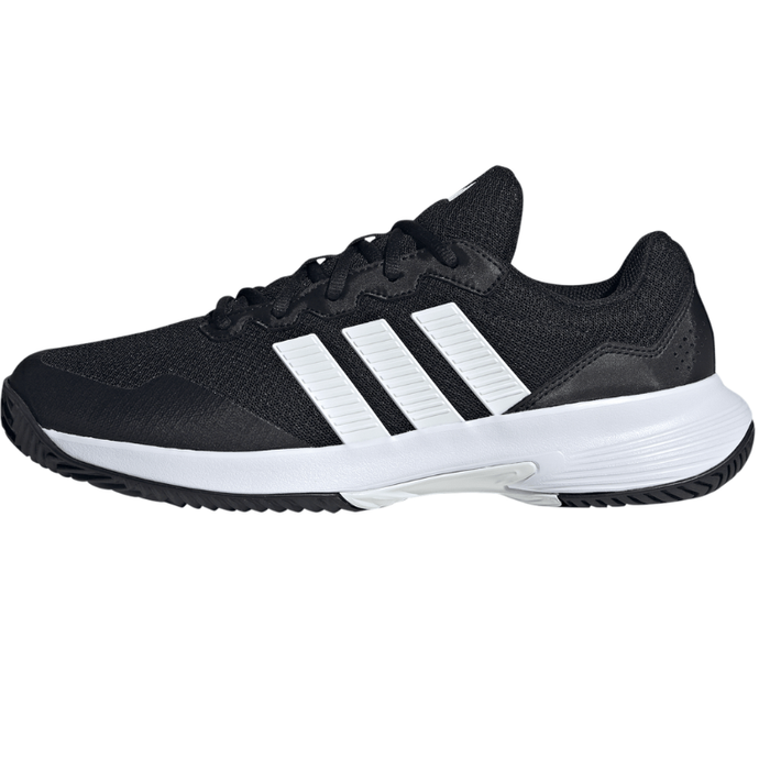 Adidas GameCourt 2 Mens Tennis Shoes - Core Black/Cloud White/Silver Metallic