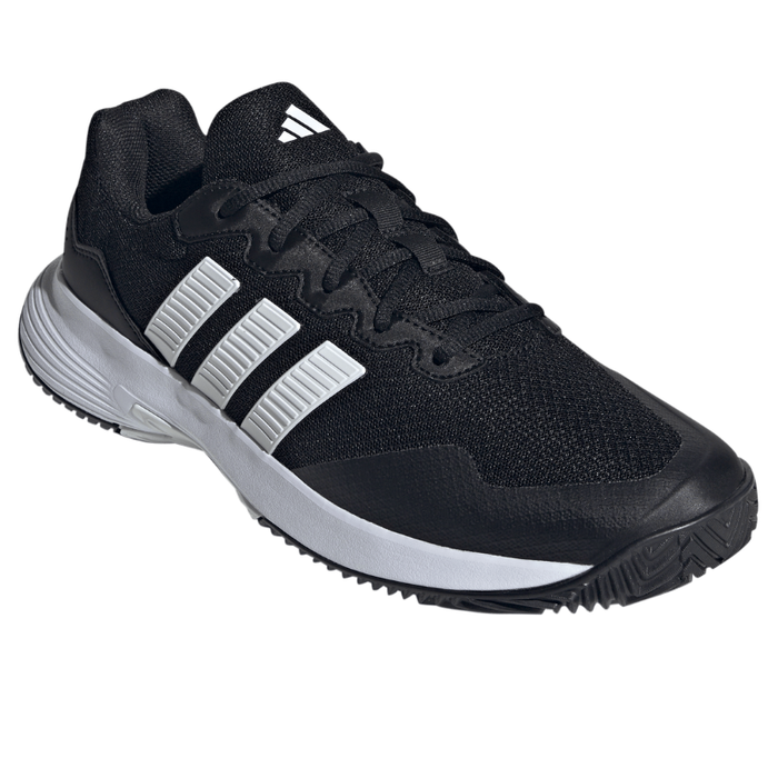 Adidas GameCourt 2 Mens Tennis Shoes - Core Black/Cloud White/Silver Metallic
