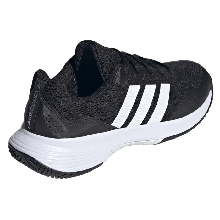 Adidas GameCourt 2 Mens Tennis Shoes - Core Black/Cloud White/Silver Metallic