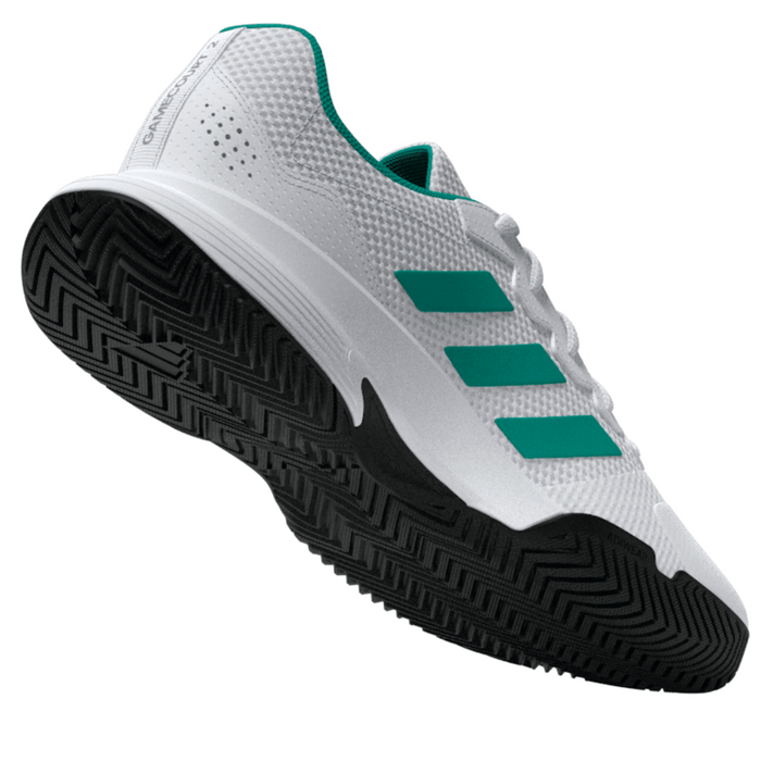 Adidas Gamecourt 2.0 Mens Tennis Shoes - Footwear White/Pure Teal/Core Black