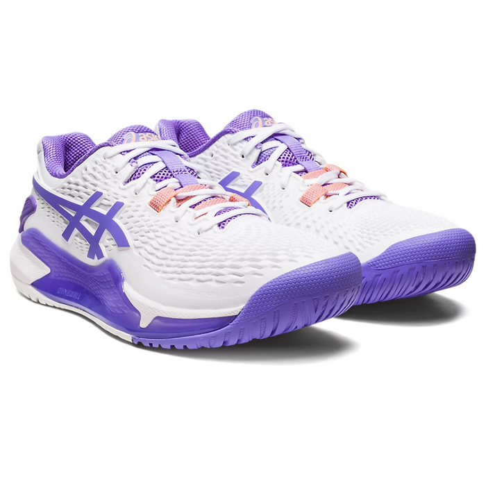 Asics Gel Resolution 9 Women Tennis Shoes - White/Amethyst