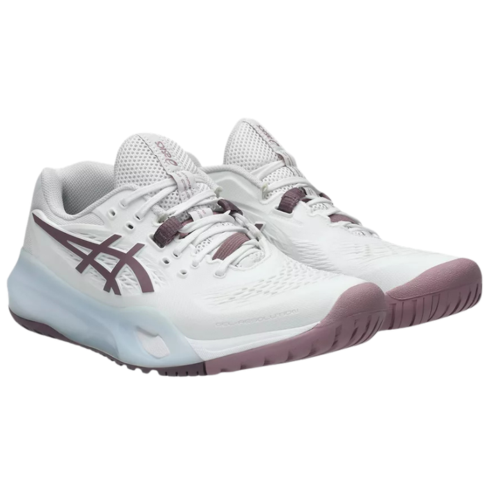 Asics GEL-RESOLUTION X Hard Court Womens Tennis Shoes - White/Dusty Mauve