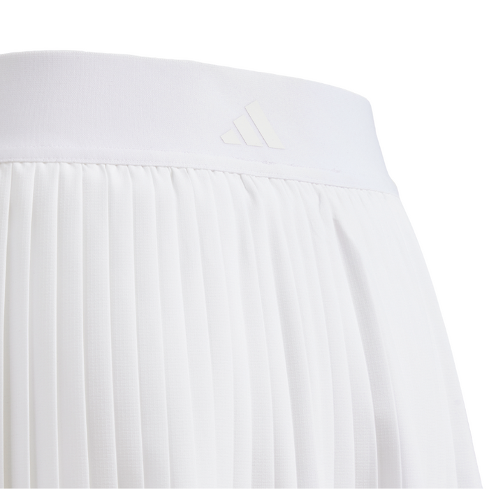 Adidas Girls Club Pleat Junior Tennis Skirt - White
