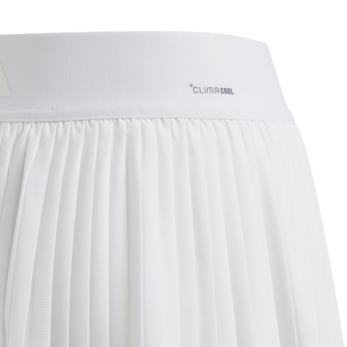 Adidas Girls Club Pleat Junior Tennis Skirt - White