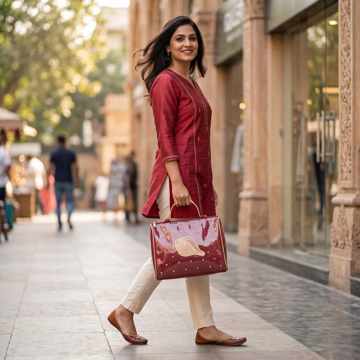 Girnar Dham Handbag – Red