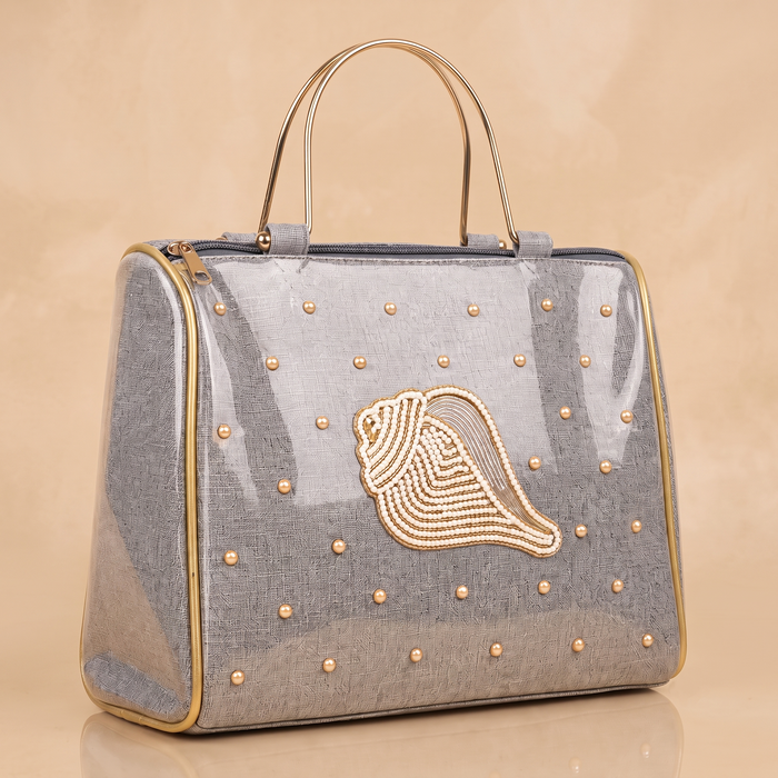 Girnar Dham Handbag – Silver Grey