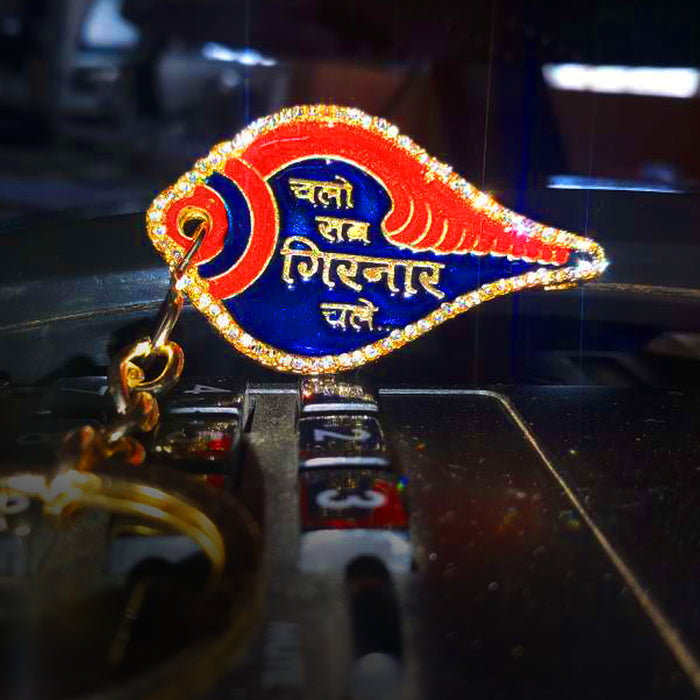 Girnar Key Chain (1 side diamond | Hindi) - Girnar Darshan Jain devotional product