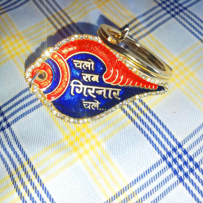 Girnar Key Chain (1 side diamond | Hindi) - Girnar Darshan Jain devotional product