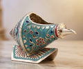 Girnar Meenakari Shankh Kalash | Turquoise & Silver
