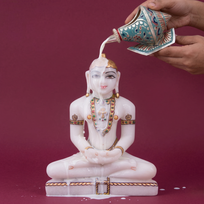 Girnar Meenakari Shankh Kalash | Turquoise & Silver