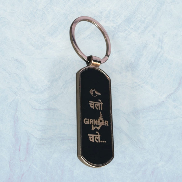 Girnar one sided sleek black keychain (Hin)