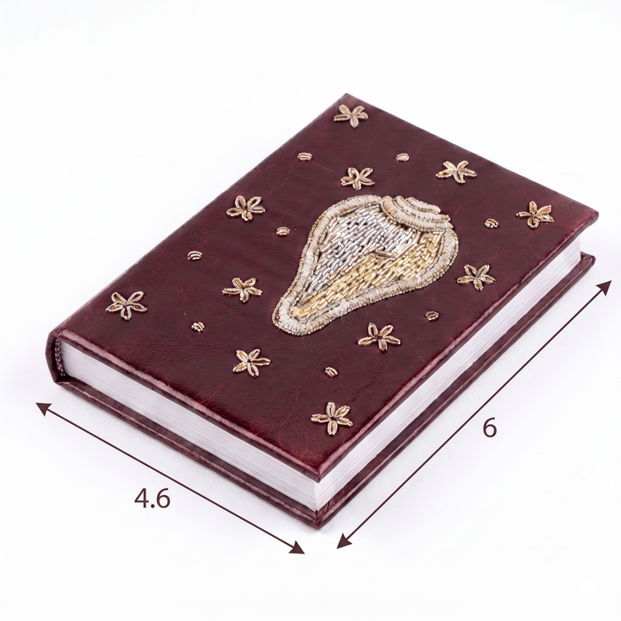 Girnar Shankh Embroidered Devotional Diary - Maroon