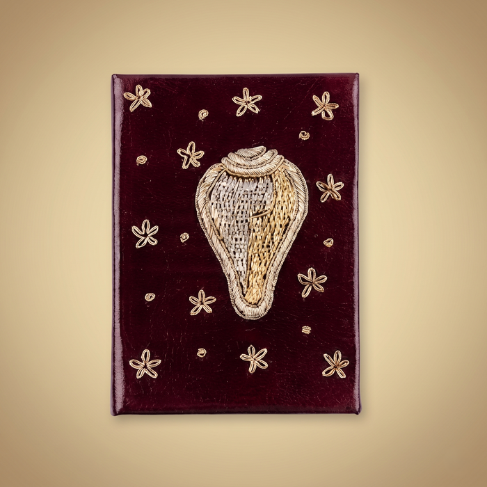 Girnar Shankh Embroidered Devotional Diary - Maroon