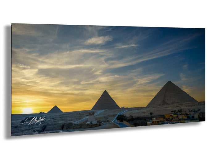 Giza Pyramids Sunset Print | Sphinx Desert Golden Hour Wall Art