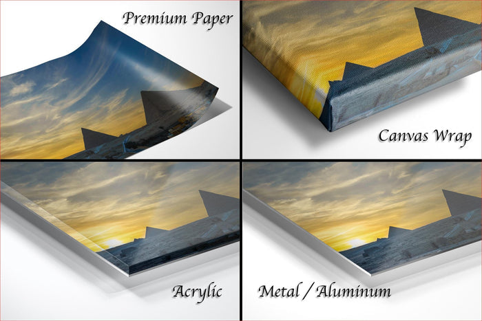 Giza Pyramids Sunset Print | Sphinx Desert Golden Hour Wall Art