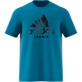 Adidas Graphic Logo Tennis Tee - Cat Camo/Sonic Aqua