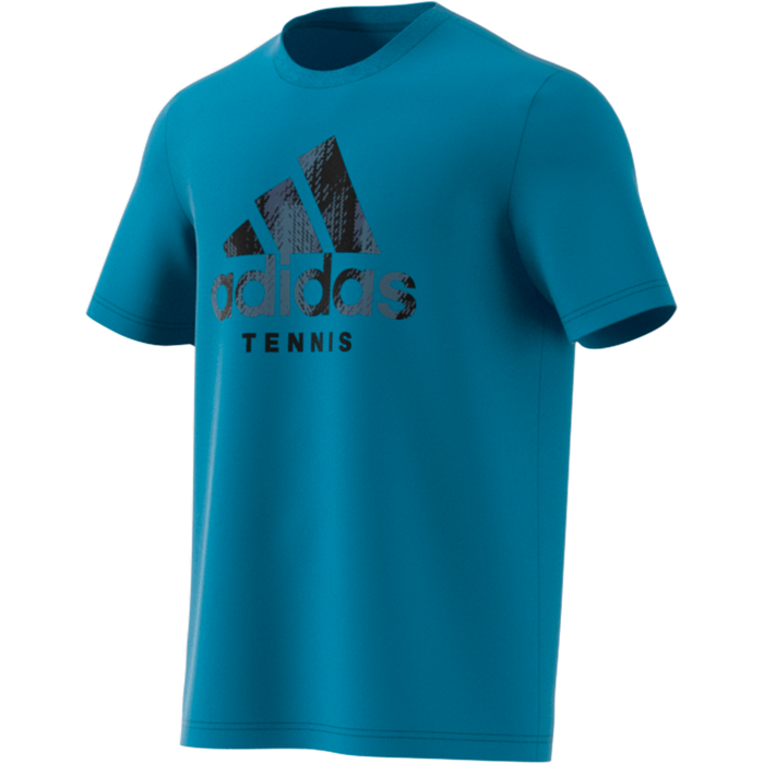 Adidas Graphic Logo Tennis Tee - Cat Camo/Sonic Aqua