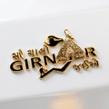 Girnar Gujarati gold sticker - Girnar Darshan Jain decal