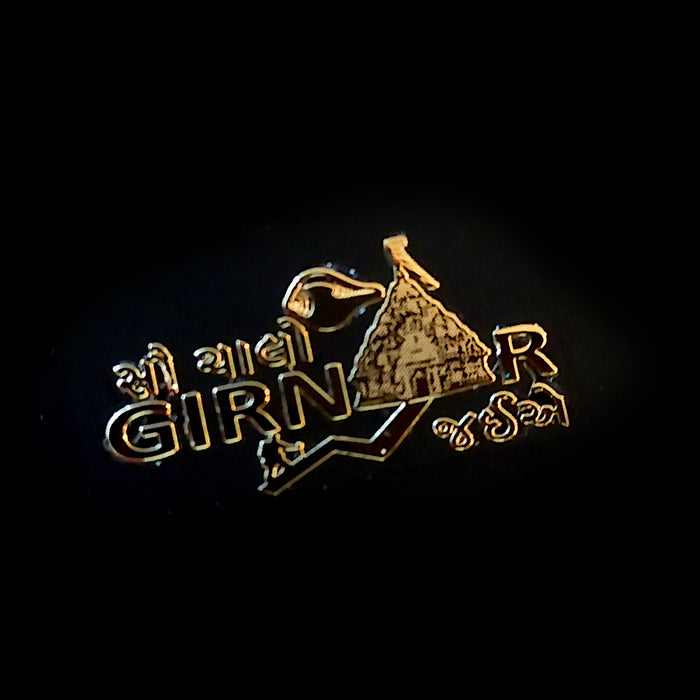 Girnar Gujarati gold sticker - Girnar Darshan Jain decal