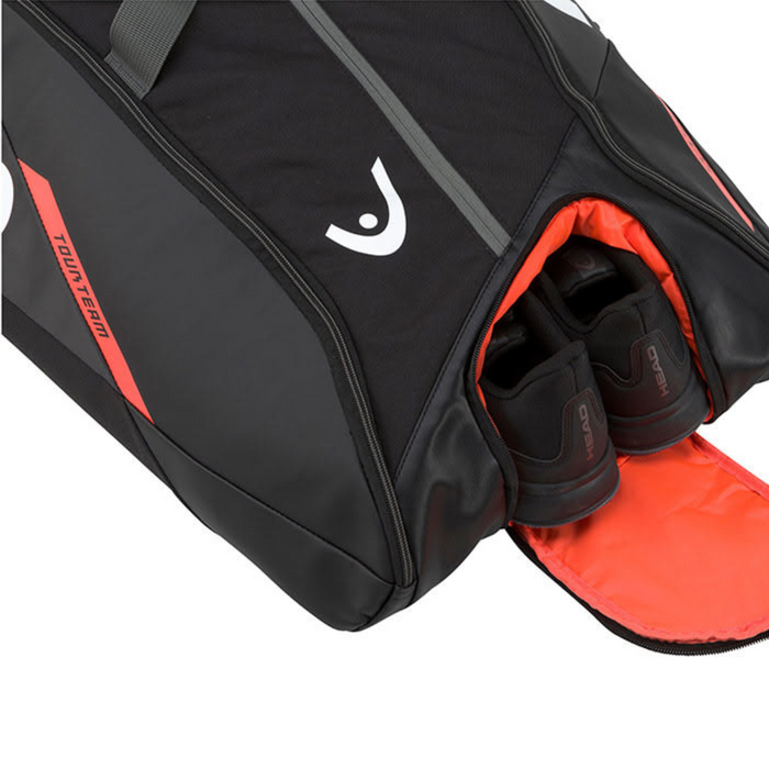 Head 2022 Tour Team 12 Racquet Monstercombi Tennis Bag  - Black/Orange
