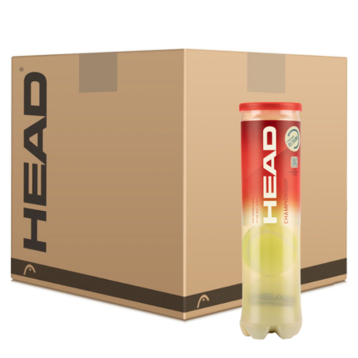 Head Championship Tennis Ball Carton - 18 x 4-Ball Cans / 72 Balls