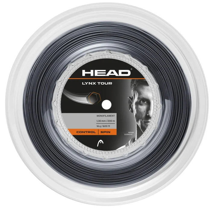 Head Lynx Tour 1.30/16 200m String Reel - Black