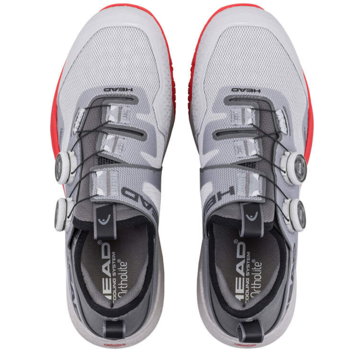 Head Motion Pro BOA Mens Pickleball Shoes - Light Grey/Red