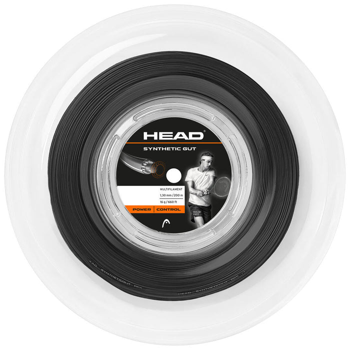 Head Synthetic Gut 1.30/16 200m String Reel  - Black