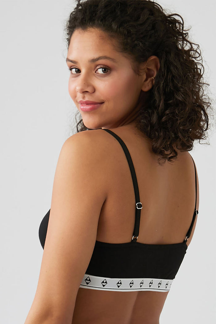 Herita Cotton Padded Bustier Bra Black