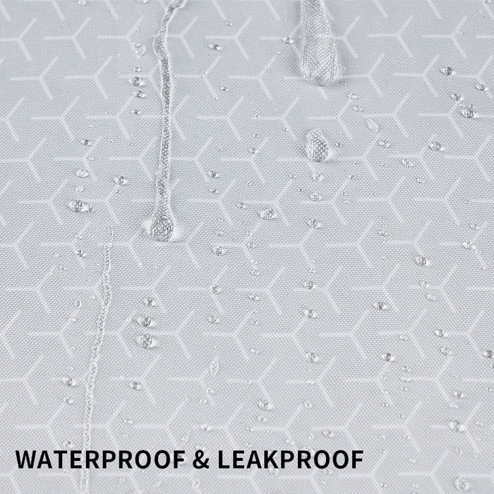 High Performance Cat Litter Pad showing waterproof coating detail with water droplets, illustrating anti-leak protection