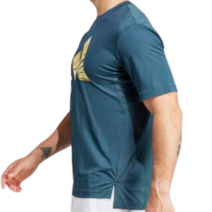 Adidas Hiit Graphic Slogan Training Men Tennis T-Shirt - Arctic Night