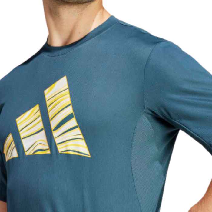 Adidas Hiit Graphic Slogan Training Men Tennis T-Shirt - Arctic Night