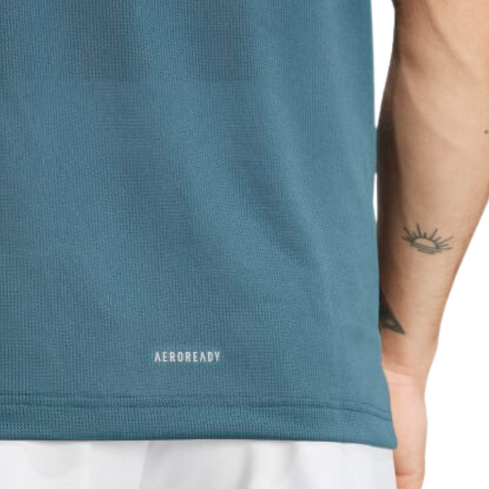 Adidas Hiit Graphic Slogan Training Men Tennis T-Shirt - Arctic Night