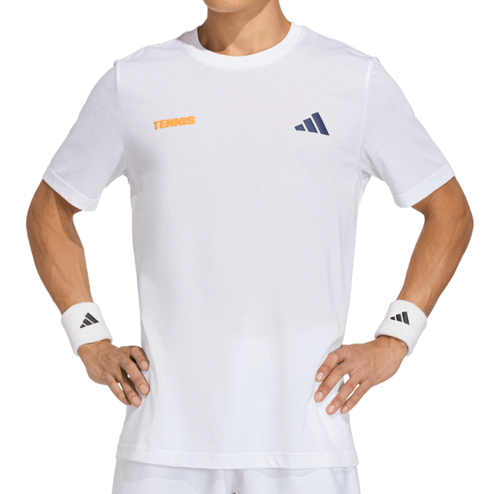 Adidas Hot Egg Graphic Mens Tennis T-Shirt - White