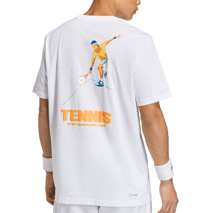 Adidas Hot Egg Graphic Mens Tennis T-Shirt - White