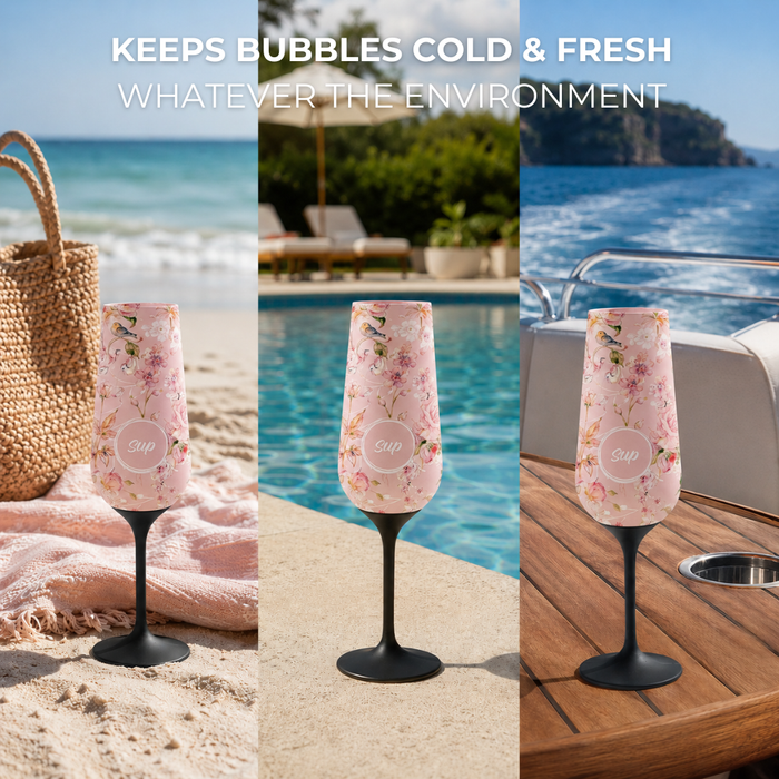 Insulated Champagne Flute Flowers