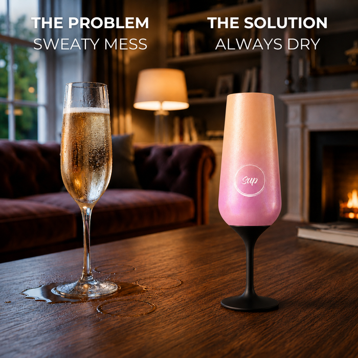 Insulated Wine Bottle & 1 Champagne Flute Gift Set Ombre