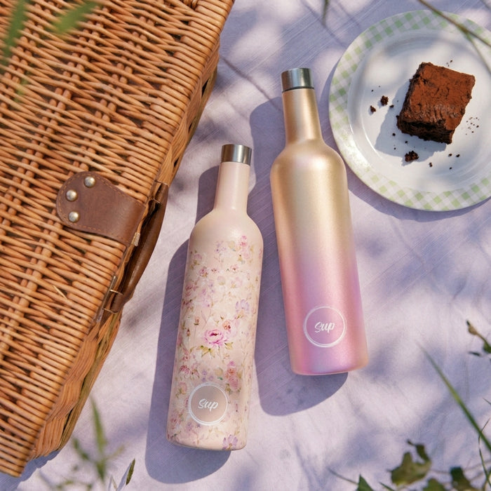 Insulated Wine Bottle & 1 Champagne Flute Gift Set Ombre