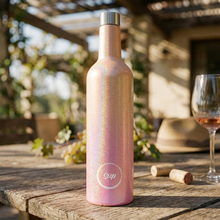 Insulated Wine Bottle & 1 Champagne Flute Gift Set Ombre