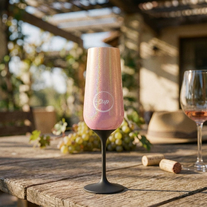 Insulated Wine Bottle & 1 Champagne Flute Gift Set Ombre