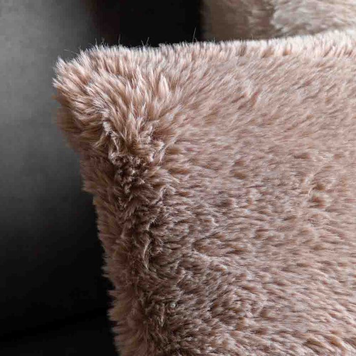 Juniper Faux Fur Cushion Mauve - Feather Filled