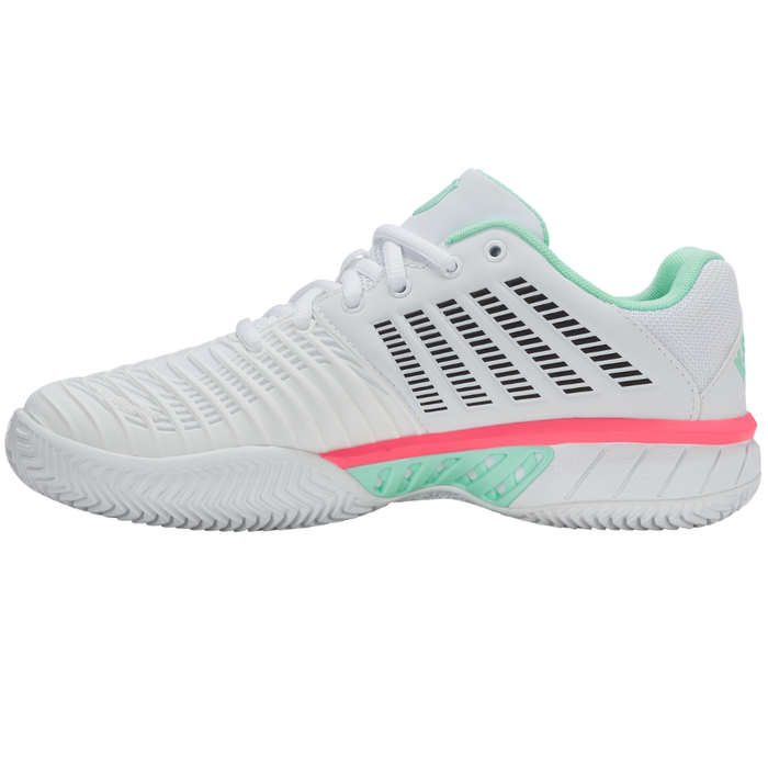K Swiss Express Light 3 Herringbone Womens Tennis Shoes - White/Neon