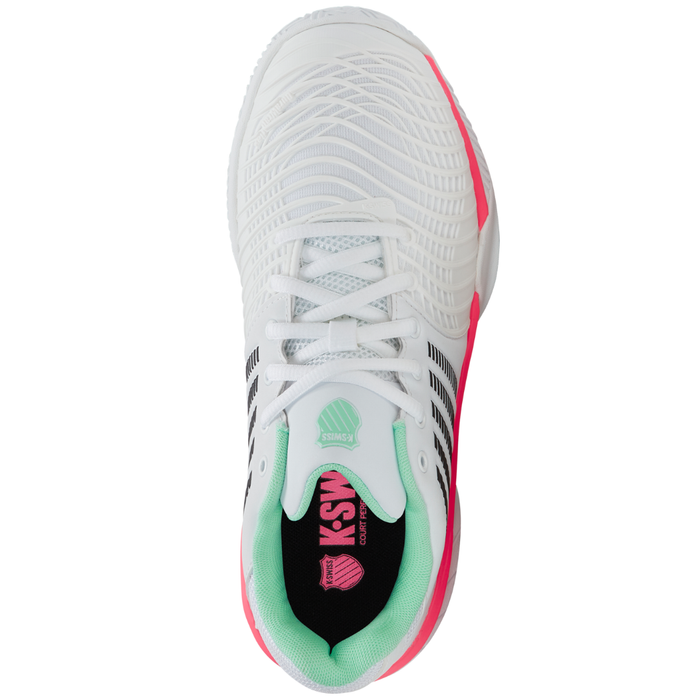 K Swiss Express Light 3 Herringbone Womens Tennis Shoes - White/Neon