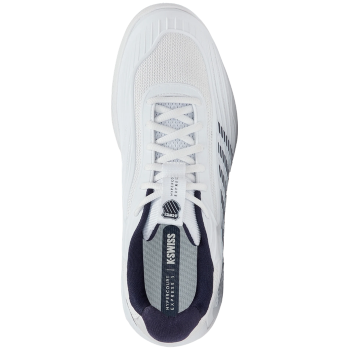 K Swiss Hypercourt Express 3 2E Wide All Court Mens Tennis Shoes - White/ Peacoat/Silver