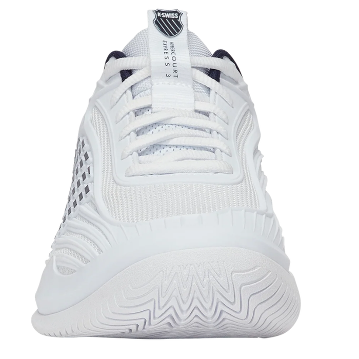 K Swiss Hypercourt Express 3 2E Wide All Court Mens Tennis Shoes - White/ Peacoat/Silver