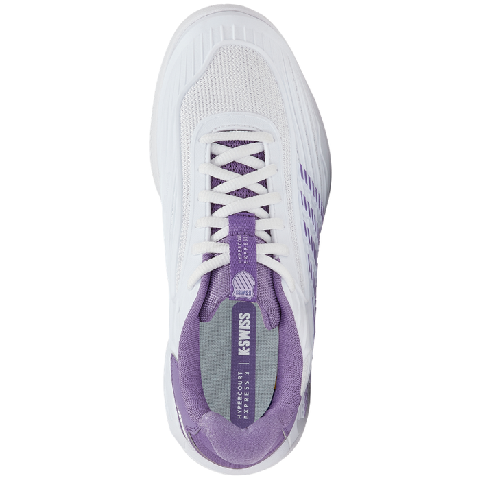 K Swiss Hypercourt Express 3 All Court Womens Tennis Shoes - White / Purple Haze / Lunar Rock