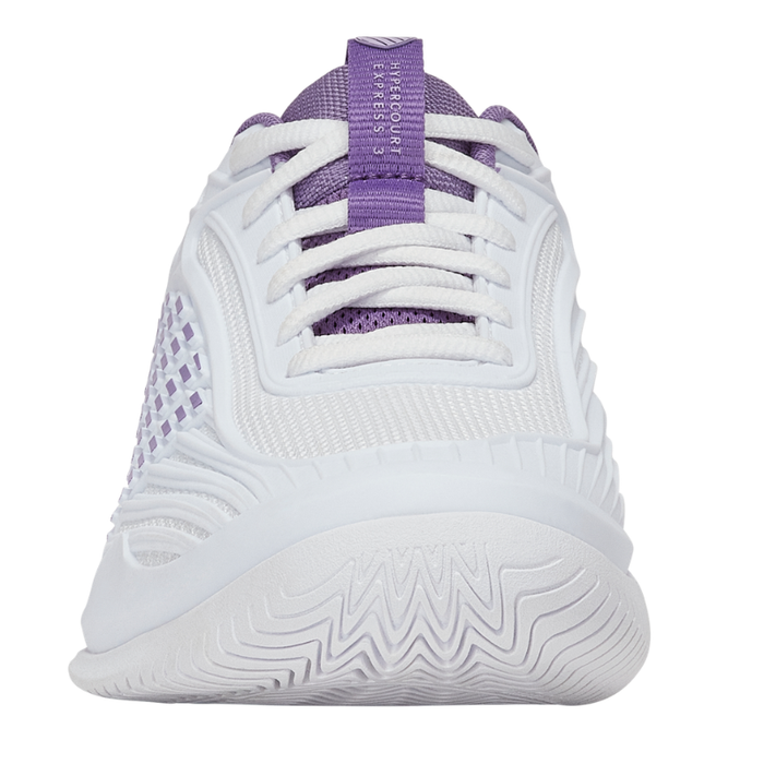 K Swiss Hypercourt Express 3 All Court Womens Tennis Shoes - White / Purple Haze / Lunar Rock