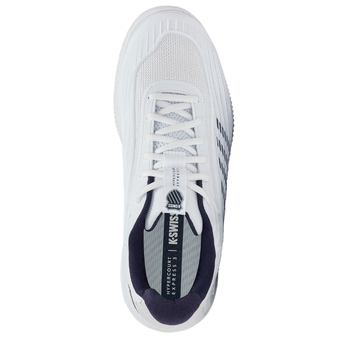 K Swiss Hypercourt Express 3 Clay Mens Tennis Shoes - White/Peacoat/Silver