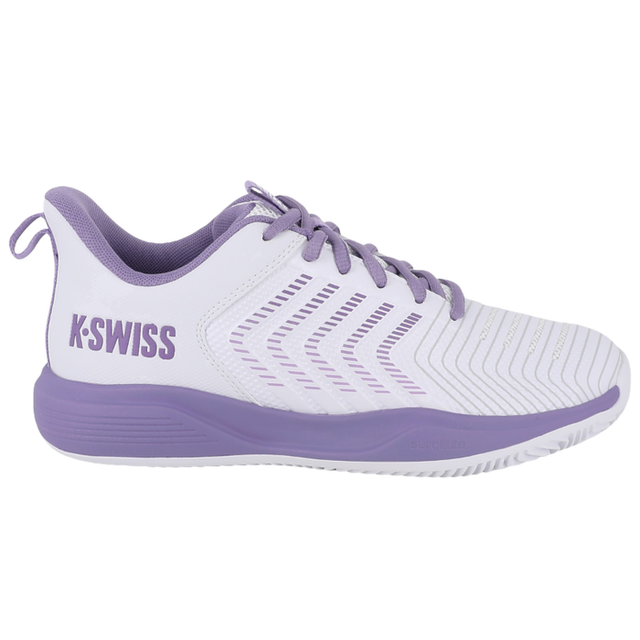 K Swiss Ultrashot Light All Court Womens Tennis Shoes - White/Purple Haze/Neon Lavender