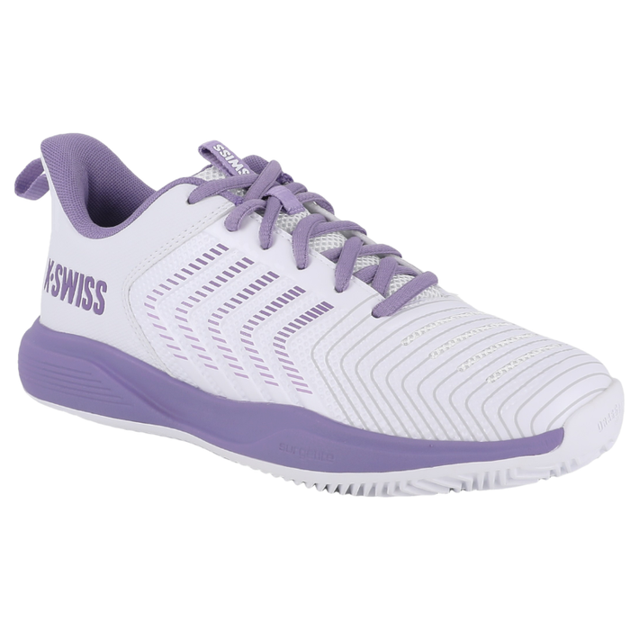 K Swiss Ultrashot Light All Court Womens Tennis Shoes - White/Purple Haze/Neon Lavender